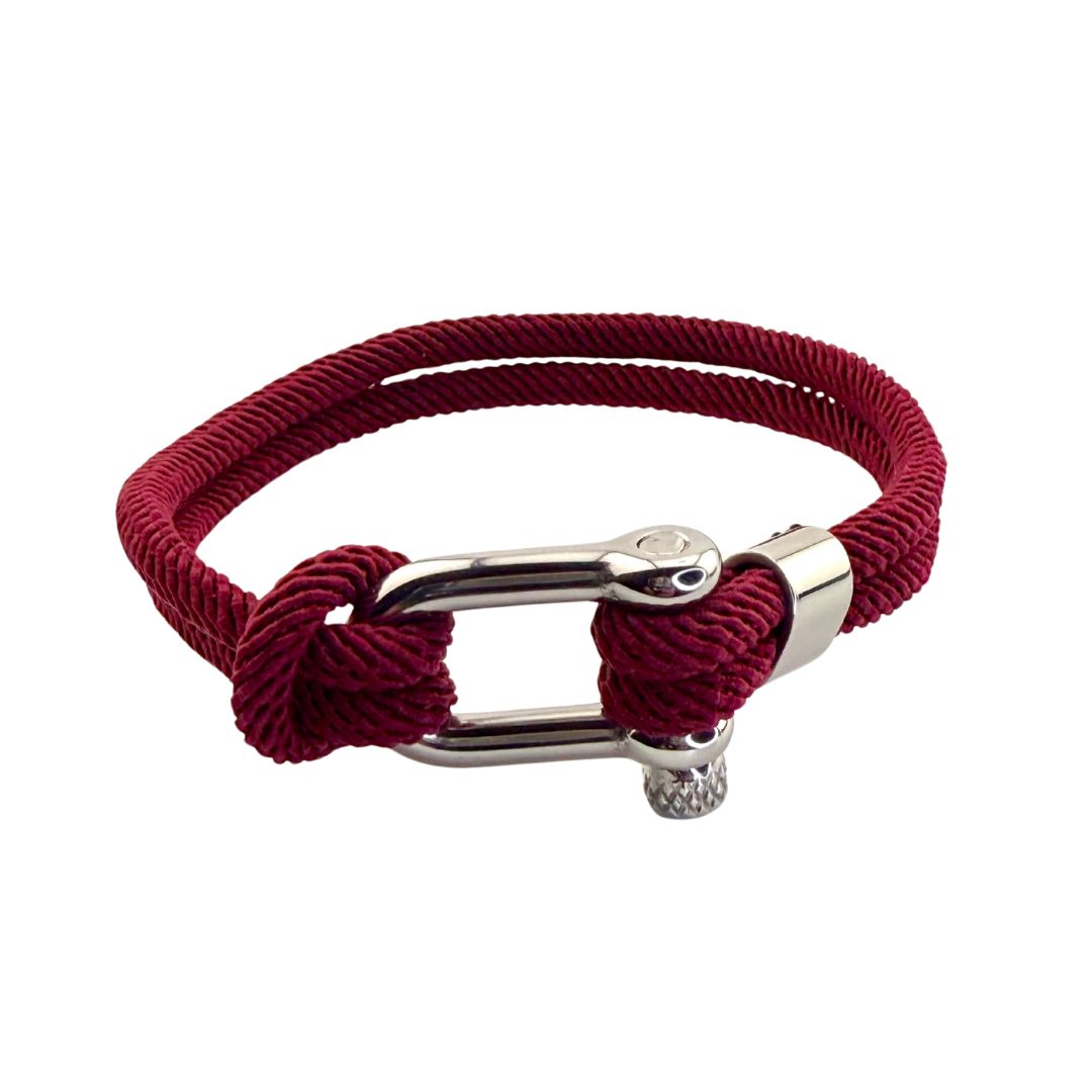 Bracelet corde TEDDY grenat