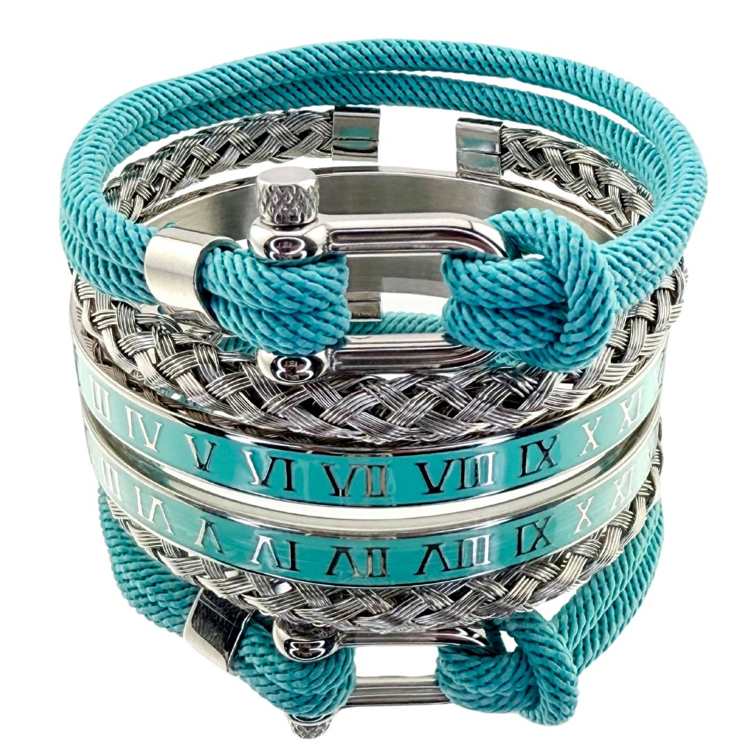 Bracelets set LES ENCHAINES turquoises